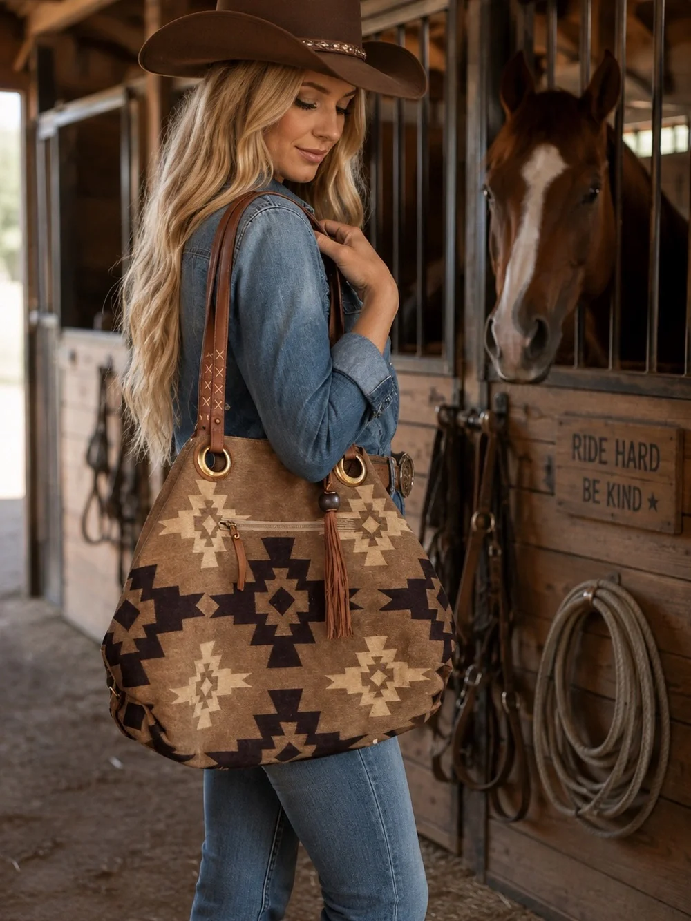 Lucky Brand Western Southwestern Statement Tote